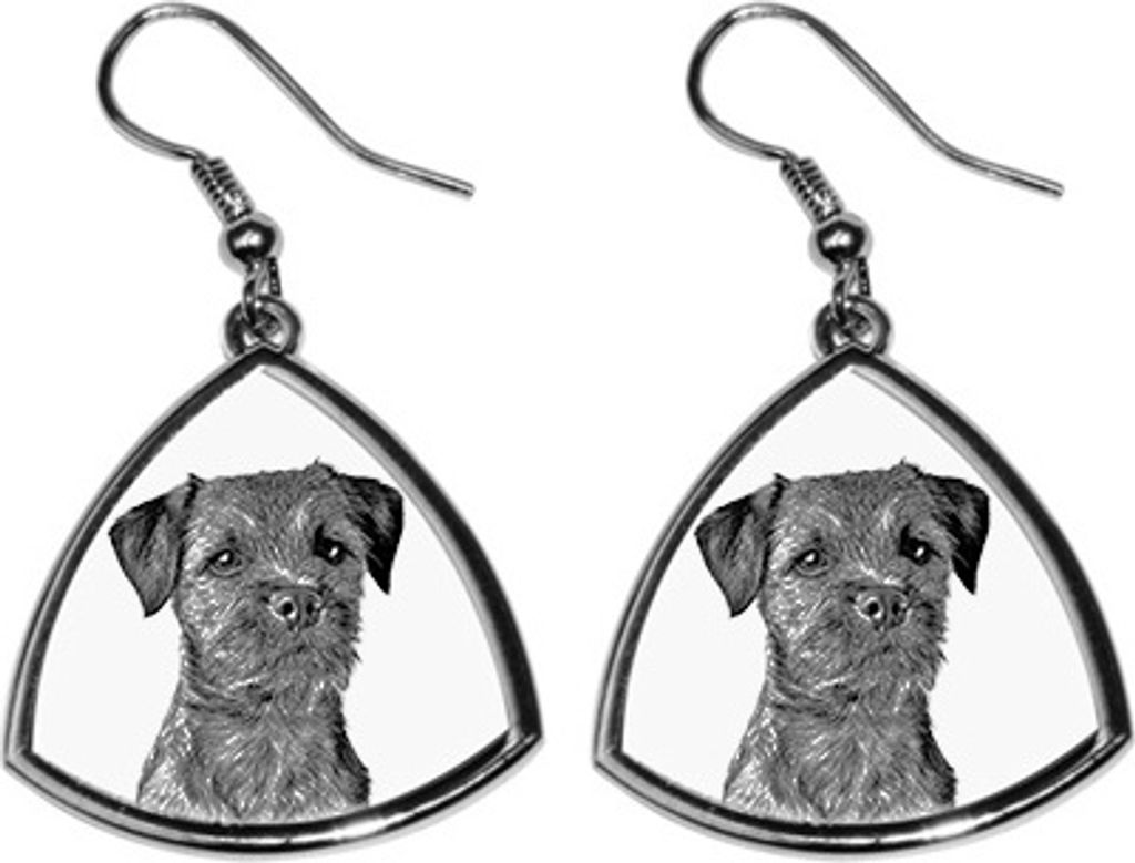 Border Terrier - Hund Ohrringe, hängende Ohrringe mit Bild, personalisierter Schmuck mit dem Aufdruck der Marke Art-Dog