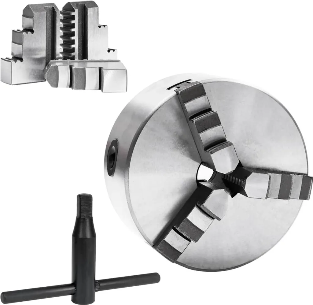 Mandrino Autocentrante Acciaio 125mm vidaXL - 3 Griffe per Metalli