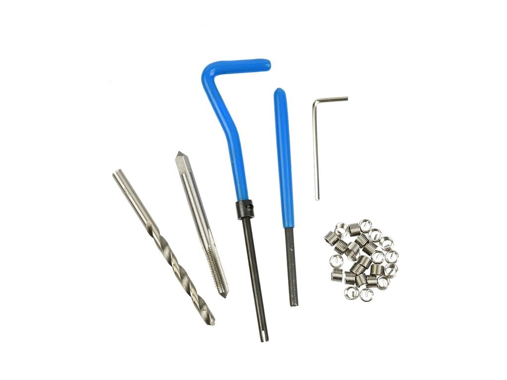 GEKO | Gewinde Reparatur Set, M5x0,8mm, Gewinde Reparatursatz, Gewinde-Reparatur von beschädigten, Gewindeeinsatz, Helicoil Reparaturset