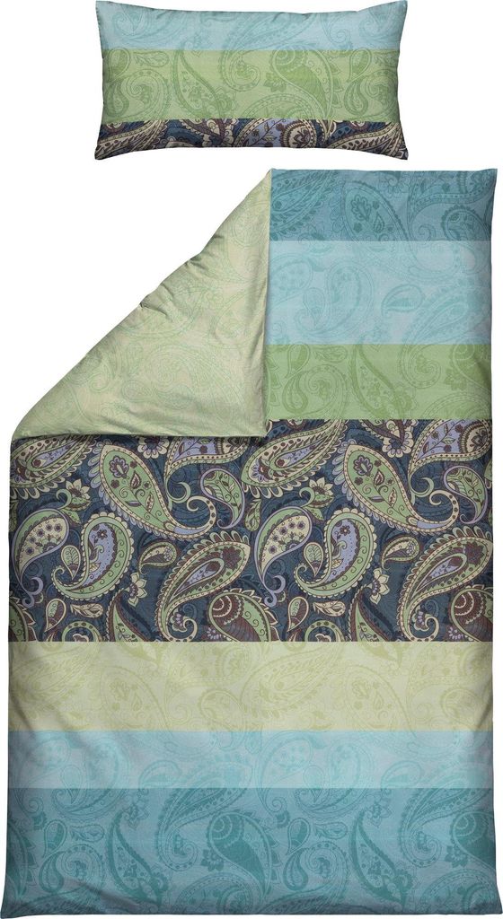 Erwin Müller Wendebettwäsche grün 1x 155x220 cm + 1x 40x80 cm