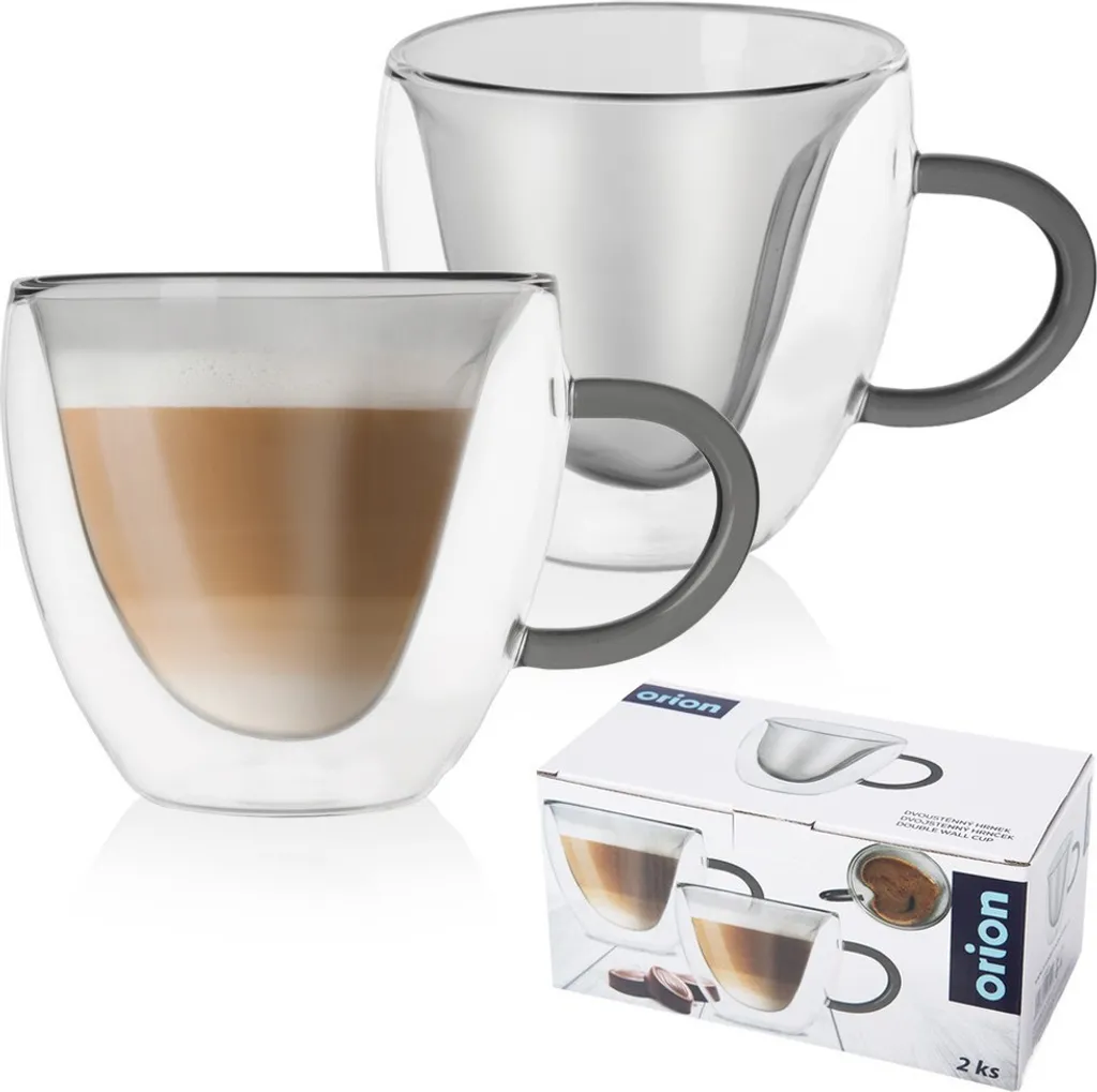 Orion bicchieri termici a doppia parete bicchieri da caffè bicchieri da tè bicchieri termici a doppia parete DOUBLE 280 ml 2 pz.
