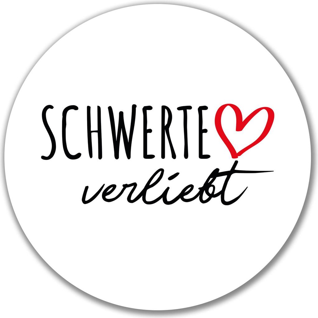 Huuraa Aufkleber Schwerte verliebt 10cm rund Sticker Geschenkidee