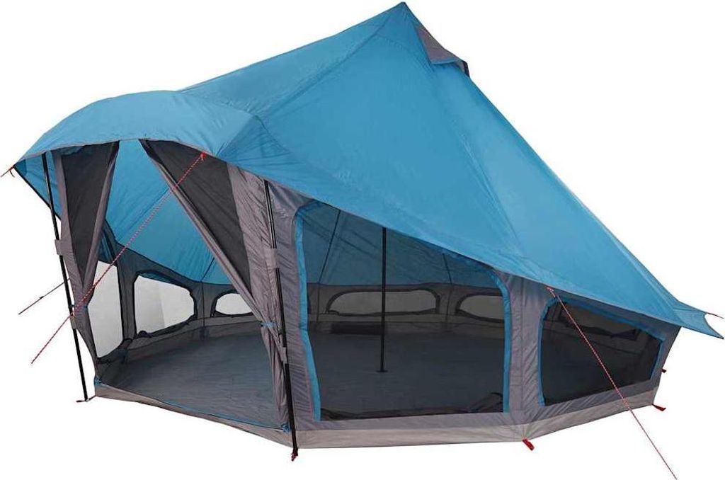 vidaXL Tipi Zelt mit Dach mit Speicher Blau 508 x 470 x 300 cm Taft