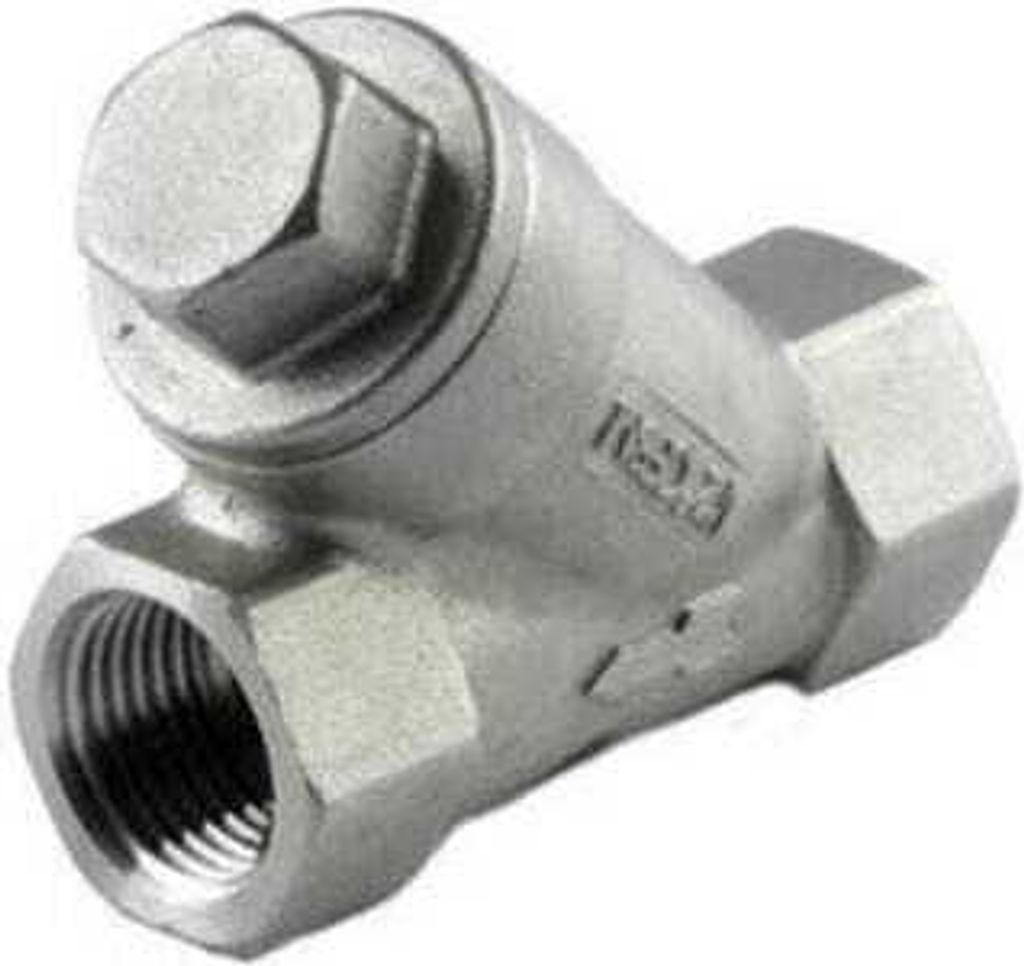HydroFlow Einweg-Rückschlagventil in Y-Bauform, Schrägsitz, 1 1/4" (5/4"), SS316, rostfrei