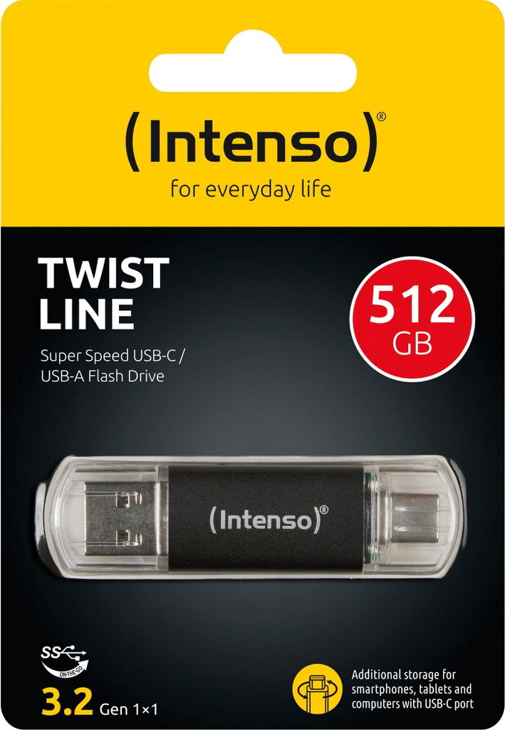 Intenso 3539493 Intenso USB-Stick Twist Line anthrazit 512 Productafbeelding 