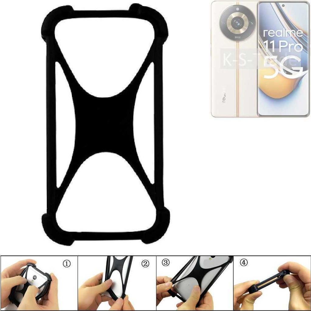 K-S-Trade Handy-Hülle Schutz-Hülle kompatibel mit Realme 11 5G Silikon Bumper TPU Softcase Smartphone Stoßschutz, schwarz