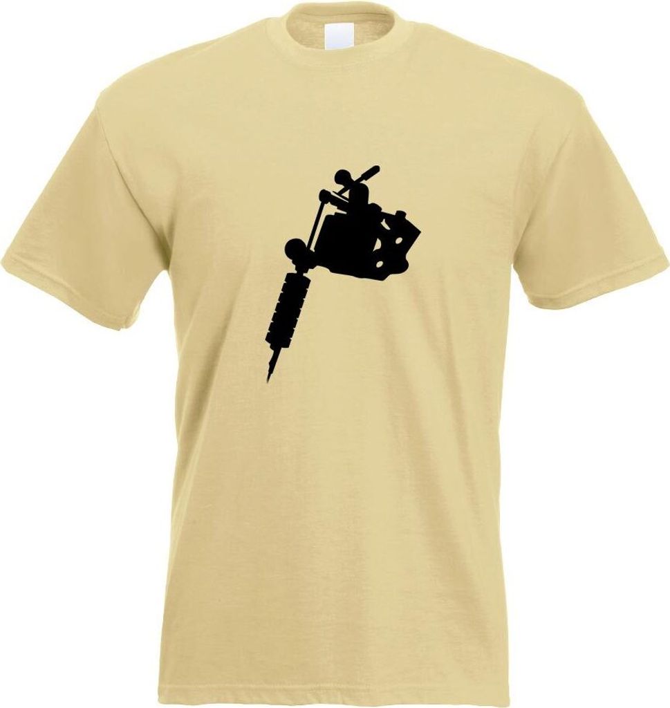 Kiwistar - T-Shirt - Khaki - Tätowiermaschine Motiv Bedruckt Funshirt Design Print - mit Motiv Bedruckt - Funshirt Design - Sport - Freizeit - Her...