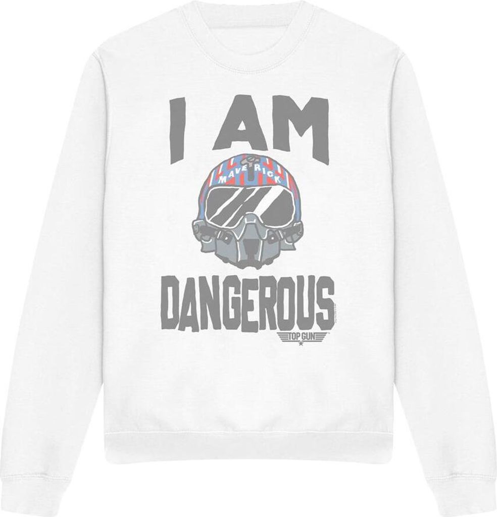 Top Gun - "I Am Dangerous" Sweatshirt für Herren/Damen Uni TV13124 (M) (Weiß)