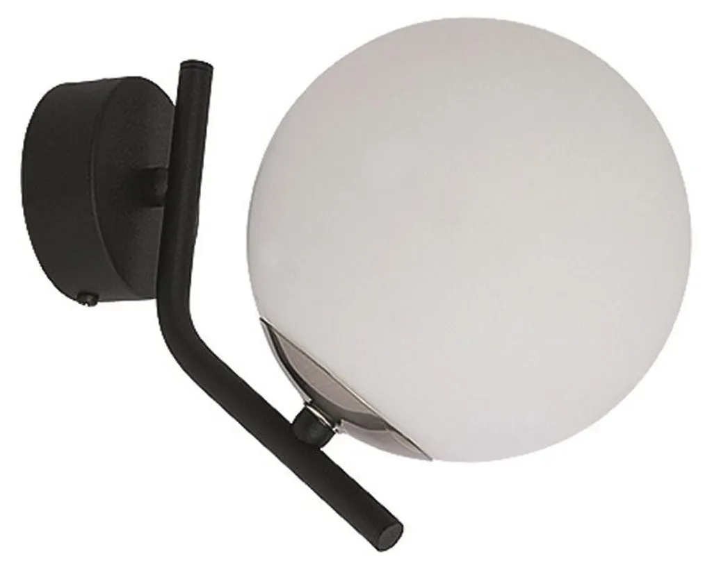 Éclairage de chambre applique murale TIM noir blanc verre E14 15W