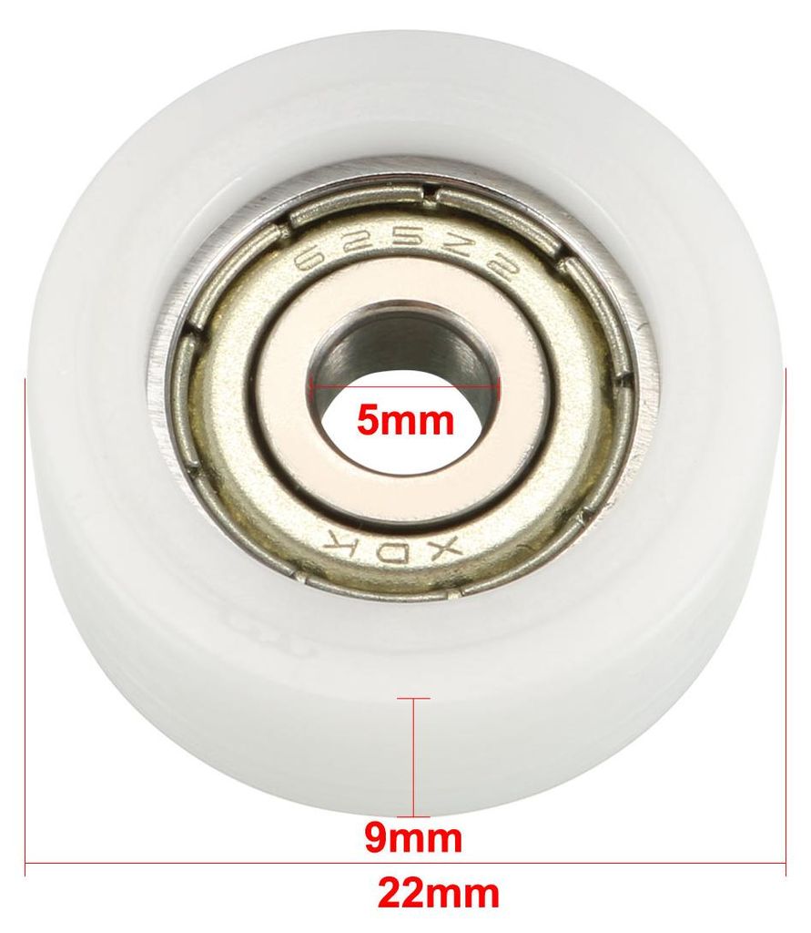 4stk. Lagerrollen Kugellager Leitrad Riemenscheibe Rollen Wei? 5x22x9mm DE