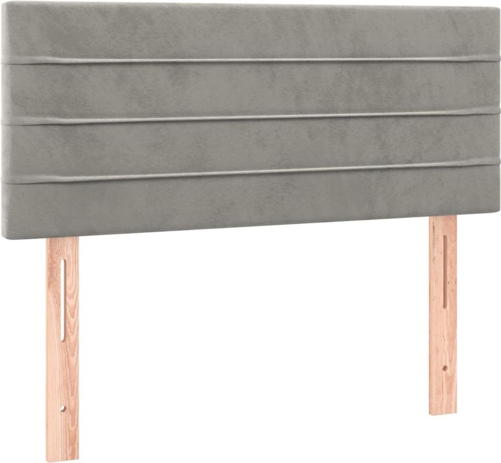 vidaXL Testata grigio chiaro 100x5x78/88 cm in velluto Immagine del prodotto 