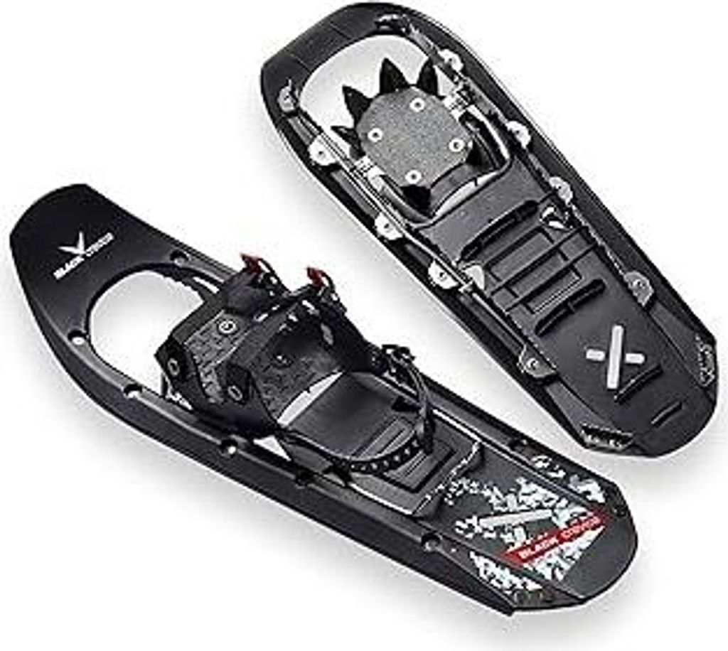 Black Crevice Schneeschuhe Herren & Damen I Schneeschuhe zum Wandern aus leichtem Kunststoff I Schnee-Schuhe für Schuhegröße 36 bis 48 I Zwei ve...