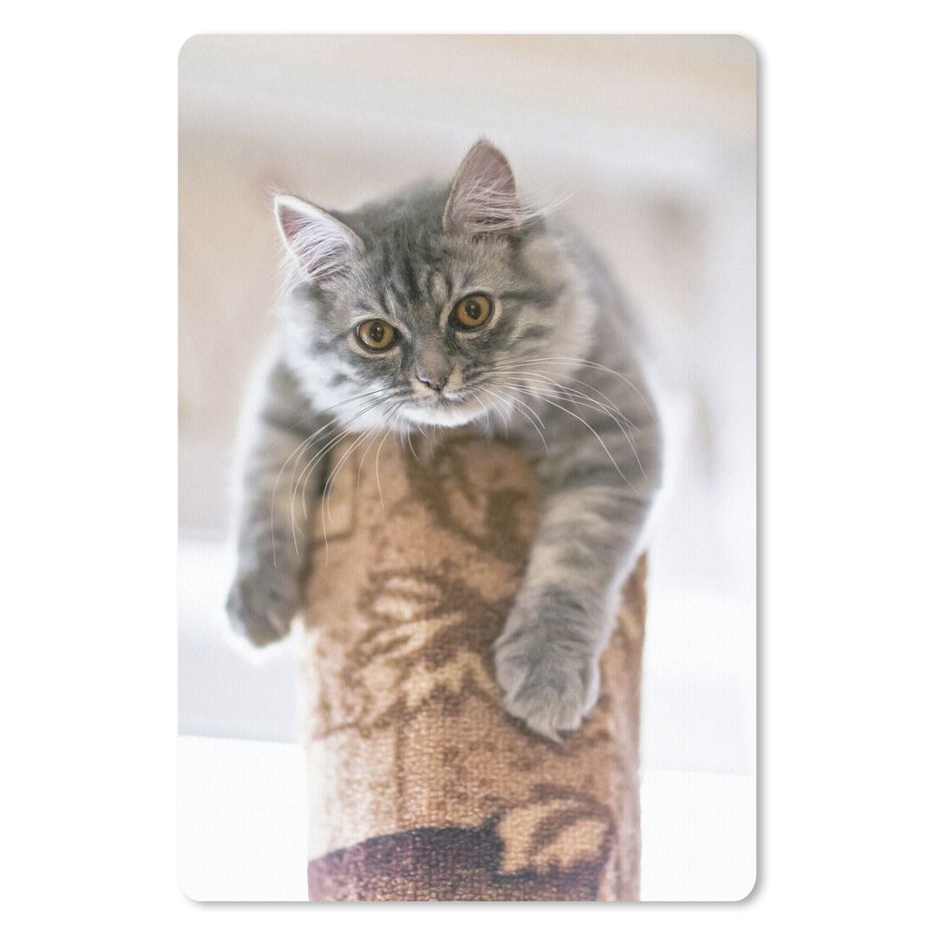 MuchoWow Mauspad Mousepad Katze - Kratzbaum - Augen 18x27 cm - Mousepads - Maus Mat - Pad - Mausunterlage