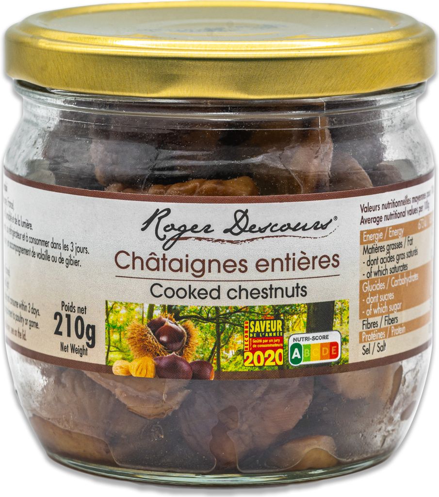 Food-United ESSKASTANIEN-MARONEN gekocht & geröstet 2x210g Edelkastanien - Röstkastanien aus Frankreich von ROGER DESCOURS für Maroni-Gerichte w...