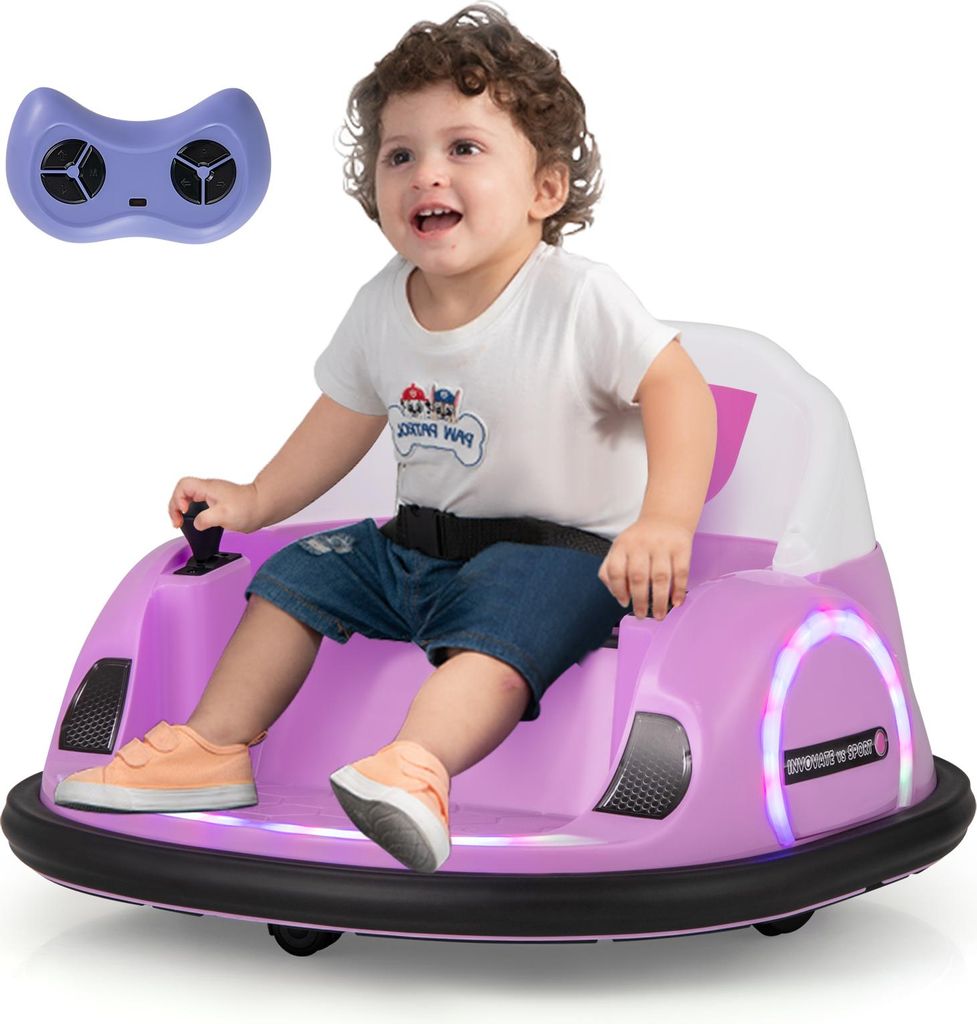 GOPLUS Elektrisches Kinderfahrzeug, Autoscooter mit LEDs, drahtlosem Anschluss, Musik & Soundeffekten, Spielzeugauto für Kinder ab 18 Monaten