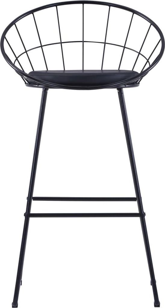 vidaXL Barhocker 2 Stk. Schwarz Kunstleder