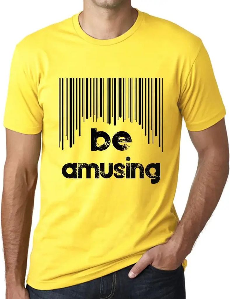 Herren Grafik T-Shirt Barcode ist amüsant – Barcode Be Amusin – Öko-Verantwortlich Vintage Jahrgang Kurzarm Lustige Druck Geburtstag Geschenk...