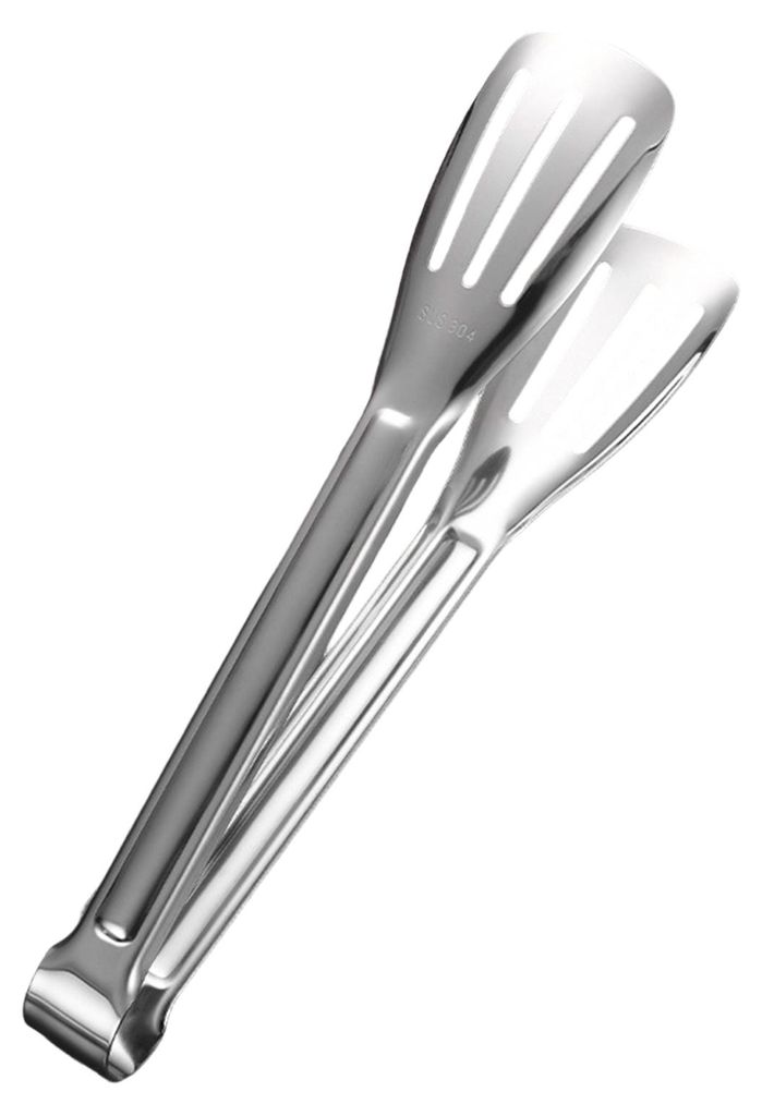 Servierzange aus Edelstahl, hitzebeständige Küchenzange, rutschfeste, lebensmittelechte U-förmige Kochzange für Grillbuffet, Brotbratpfanne