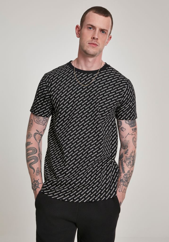 Urban Classics T-Shirt Allover Logo Tee Black-XL