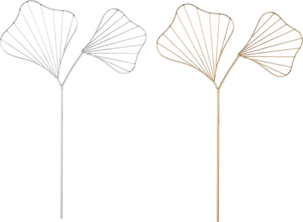 Gilde Gartenstecker, Ginkgo, "Ginkgo", Metall, goldfarben, silberfarben, L. 0.1 cm, B. 30 cm, H. 43.1 cm 51767 4063387517673 2 Stück (2-fach sorti...
