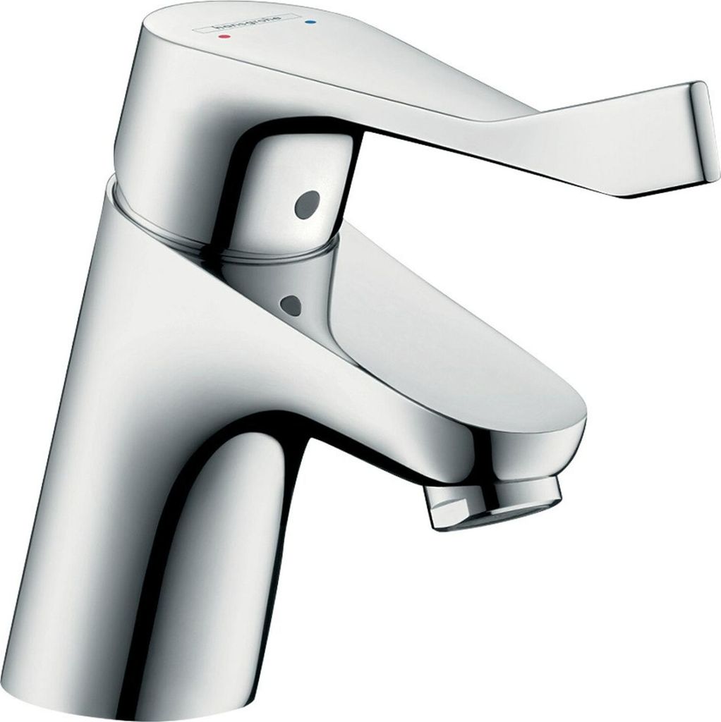 hansgrohe Focus Waschtischmischer, extra langer Griff, ComfortZone70, Ausladung 101mm, ohne Ablaufgarnitur, chrom, 31914000