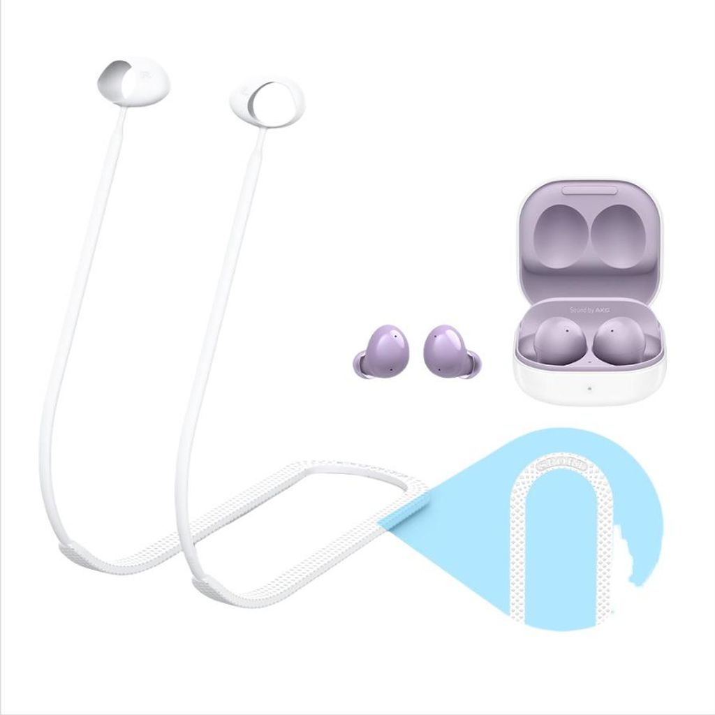 INF Silikon Anti-Verlust-Band für Samsung Galaxy Buds 2 – 1 Stück Weiß
