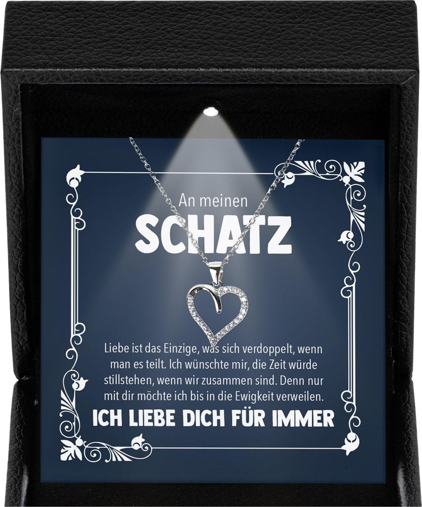 22Feels Damen Schmuck Ich Liebe Dich Geschenk - Silber 925/000 Herz Halskette - Frauen Hochzeitstag Ehefrau Schatz Valentinstag für Sie Jahrestag ...