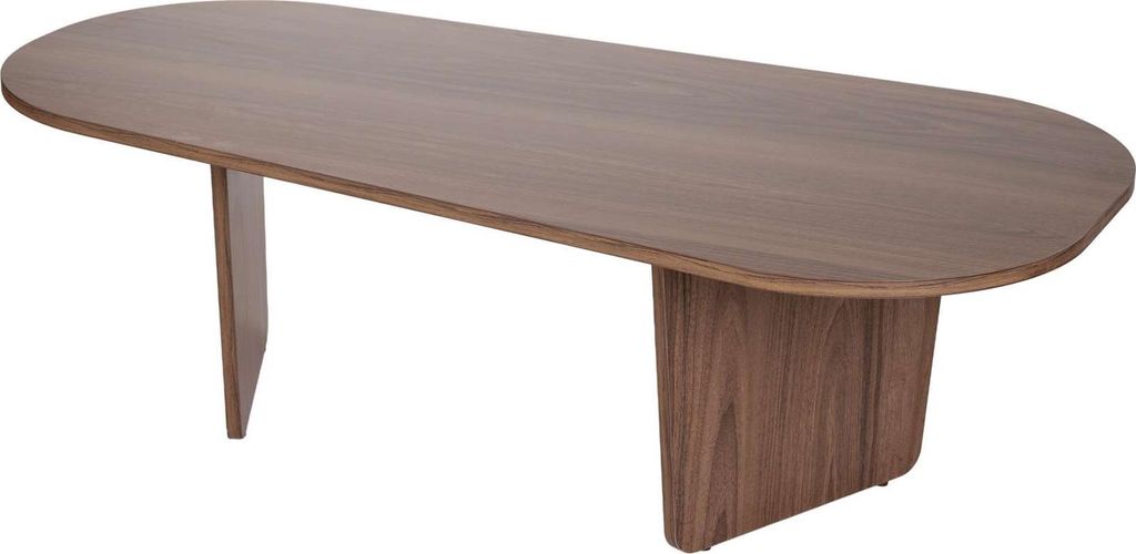 Couchtisch "Ovalis" aus Holz – 130 x 65 x 40 cm – Nussbaum