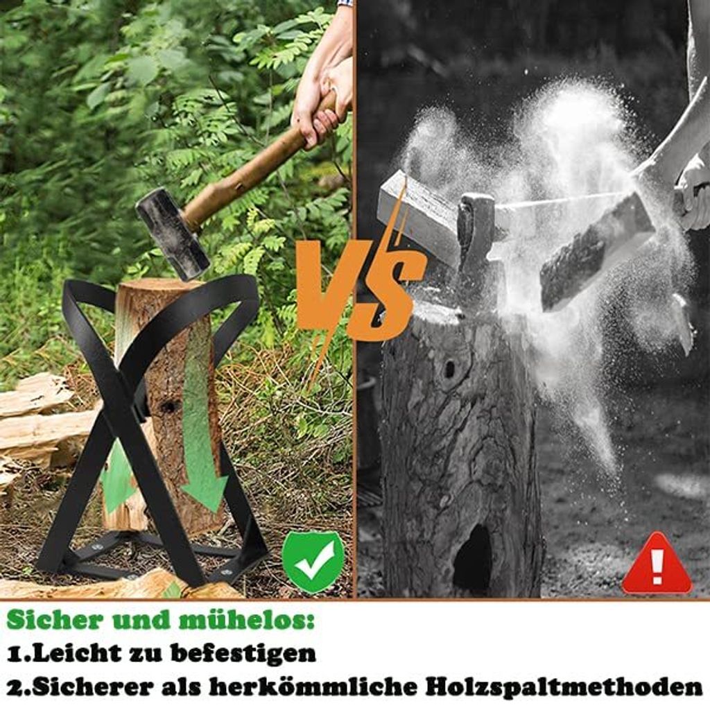 Spaccalegna manuale resistente,Attrezzo per spaccare la legna Ad alta efficienza / potente Sicuro e stabile In acciaio resistente Facile da usare Ad Alta Efficienza e Sicuro, per Camino e Giardino