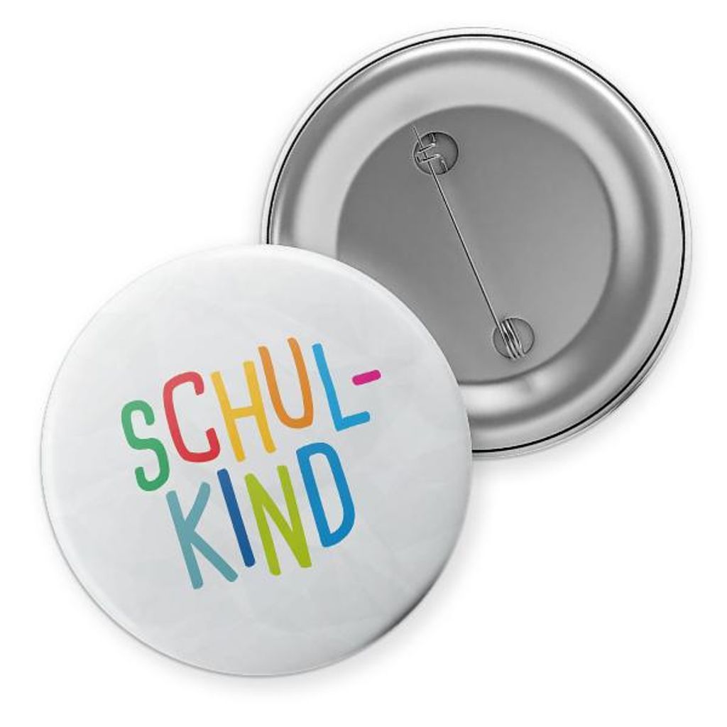 itenga Button "Schulkind" Anstecker Pin 38 mm Schulanfang Produktbild 