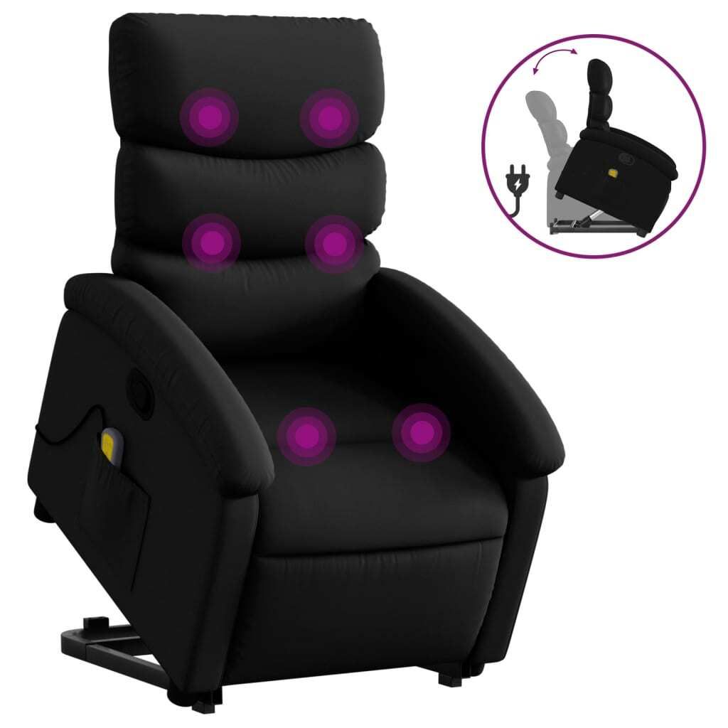"WINTER SALE"Massagesessel - TV-Sessel - Einzelsofa elegantes Design - mit Aufstehhilfe Schwarz Kunstleder - 70x92x99,5cm - Couchsessel NeuMöbel68...