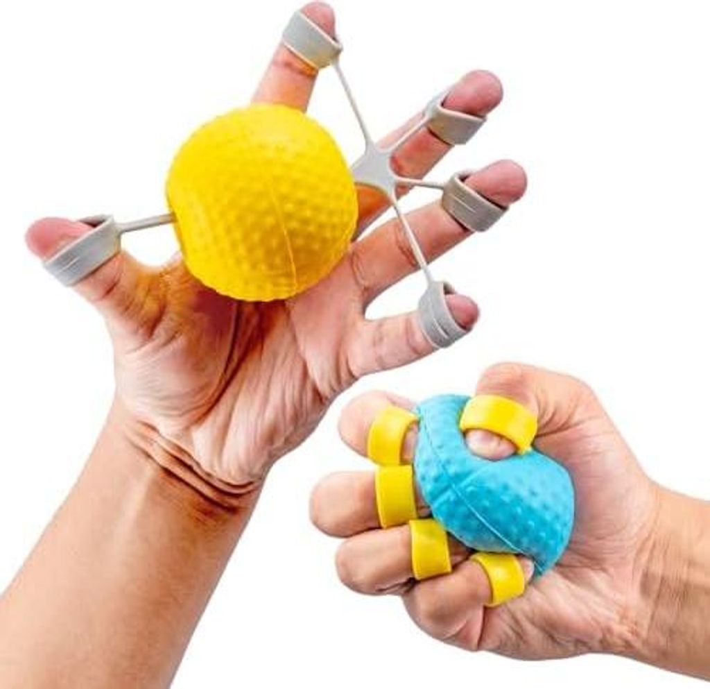 Wefaner Finger-krafttraining,Ball ohne Dekompression Therapy Hand Ball,Stressball Krafttraining Durch Die Hand,Rehabilitation Für Alte Mensche...