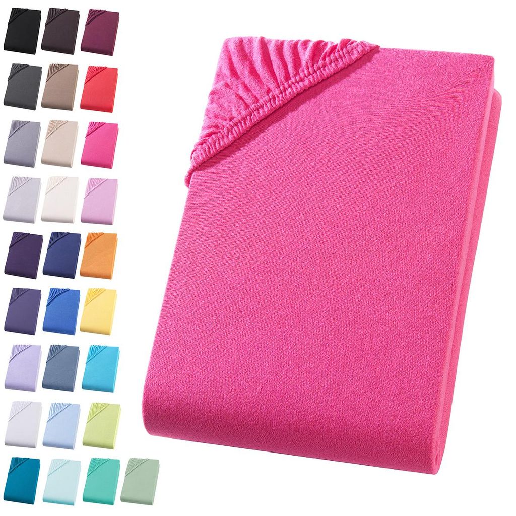 Jersey Spannbettlaken 90-100x200 cm Spannbettuch 100% Produktbild 