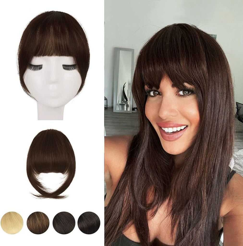 Clip in Pony Echthaar   Remy Echthaar Tempel Bangs One Produktbild 