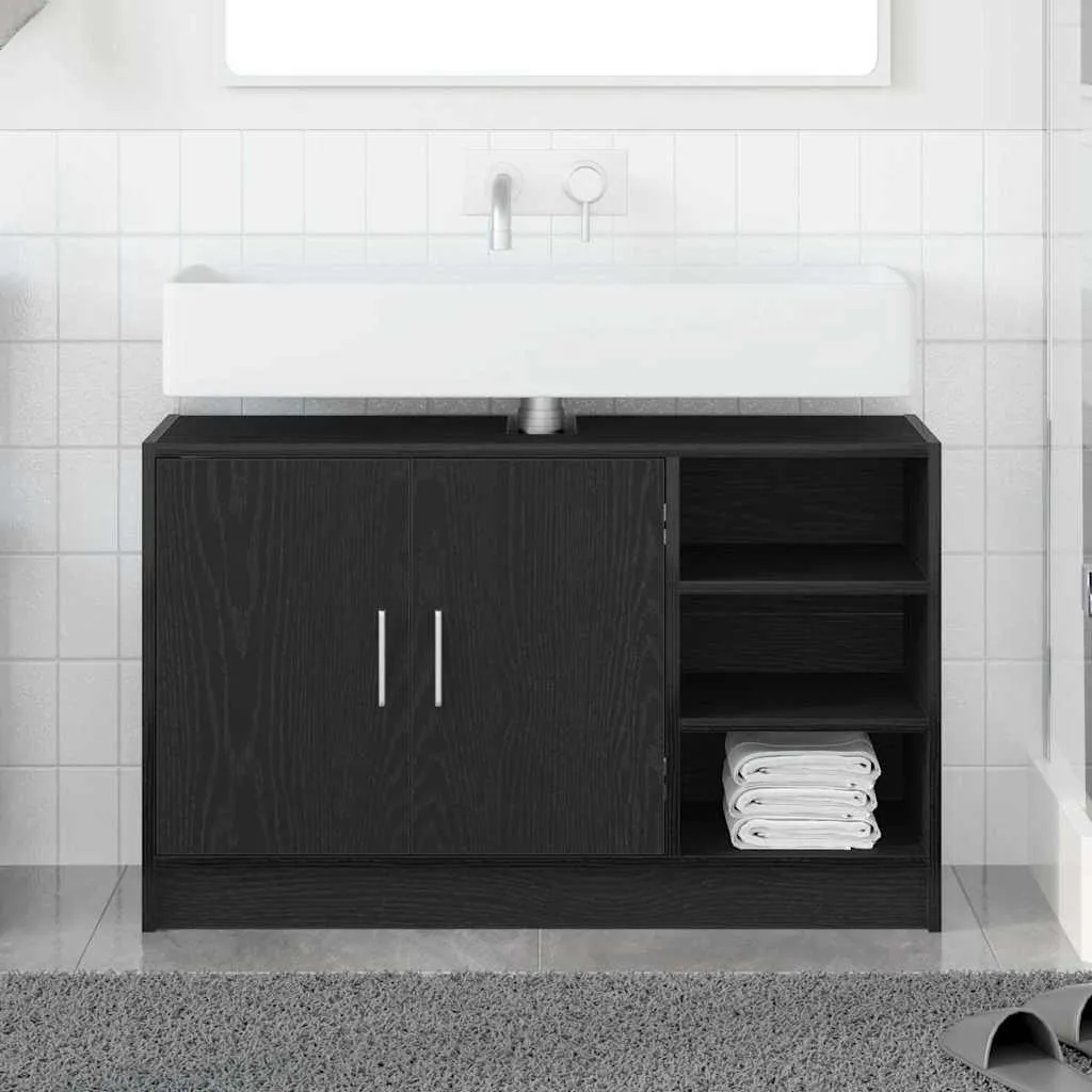 Mobile Bagno Rovere Nero 90x29x55 Maison Exclusive | Offerta Online