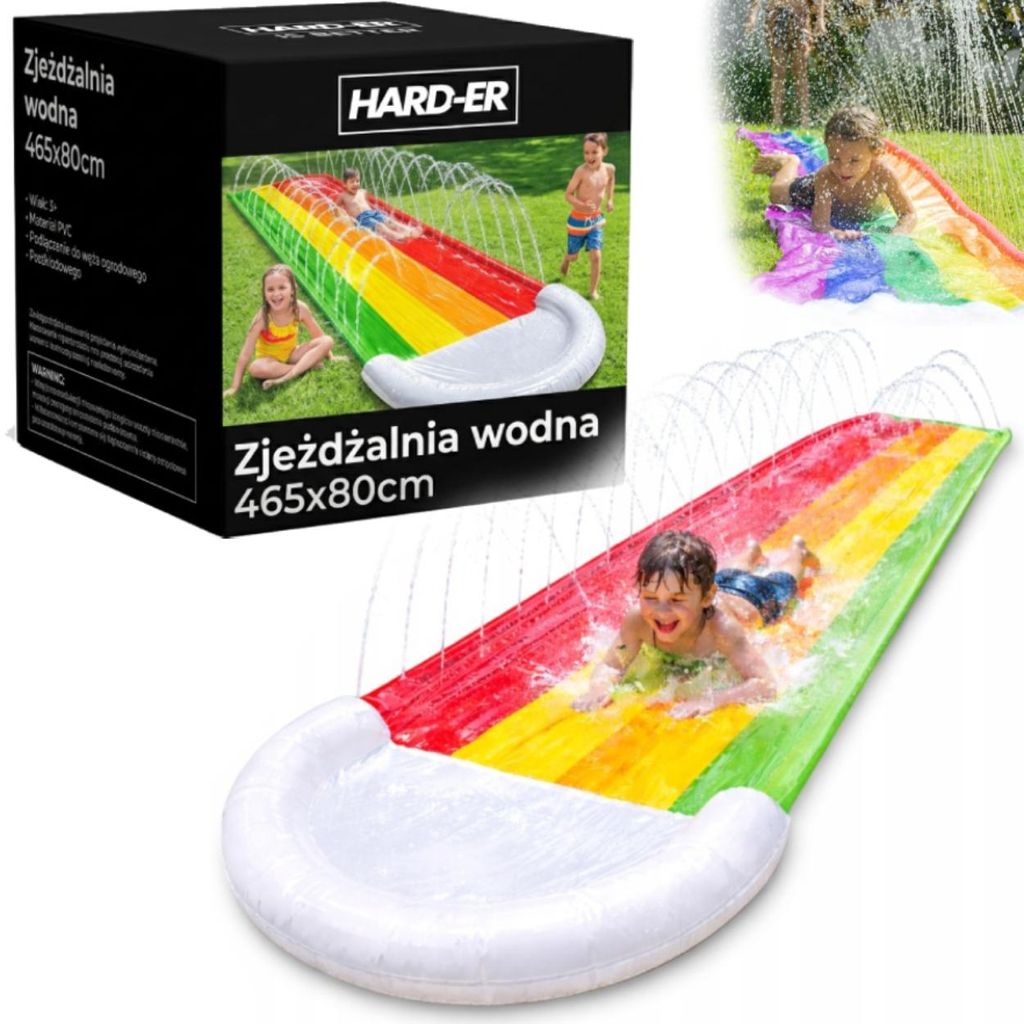 Wasserrutsche für Kinder und Erwachsene 465 x 80 cm, Bewässerungssystem, seitliche Schienen und schnelles Gleiten