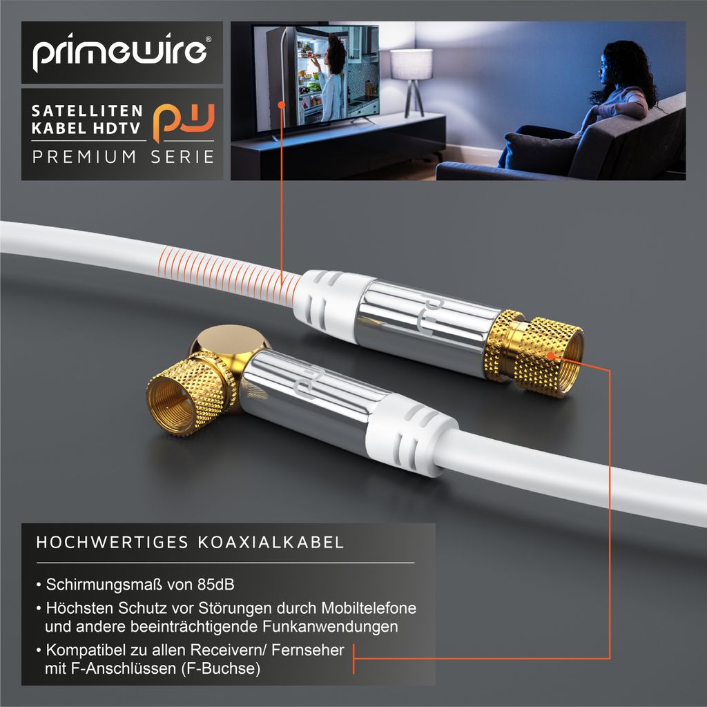 Cavo Tv Antenna Cavo Coassiale SAT HB-DIGITAL 135dB 50m - Con