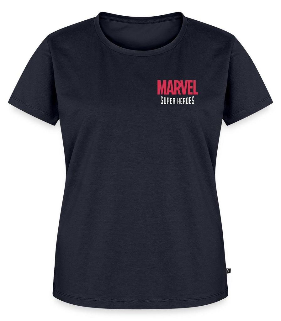 Spreadshirt Avengers Marvel Superhelden Chest- Und Backprint Frauen Premium T-Shirt, 4XL, Navy