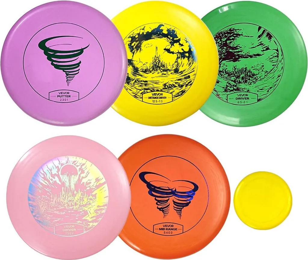 Pack disc golf 5 disques avec driver mid-range et putter de loisir - 10
