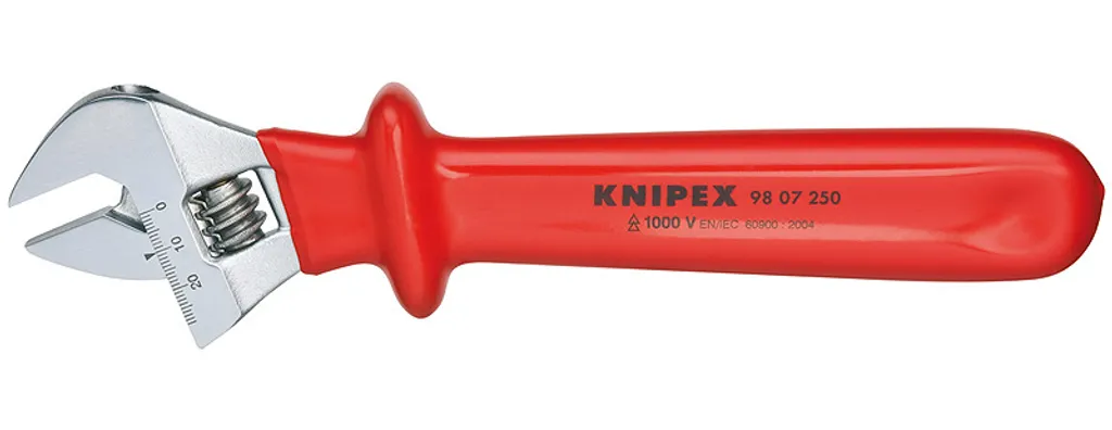 Knipex 98 07 250 Clé à molette isolée 1000V réglable - Longueur 250 mm