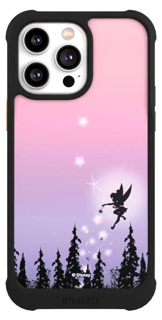 NIVOCASE Hülle für Apple iPhone 14 Pro Max Stoßfeste Handyhülle NIVOmax Case Schwarz Disney Offizielles Lizenzprodukt Tinkerbell