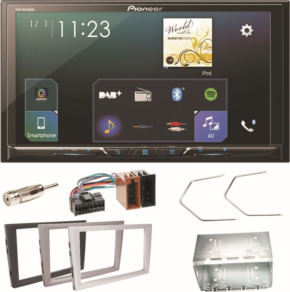 Pioneer SPH-DA230DAB Bluetooth Einbauset für Opel Vectra Omega Corsa Signum Meriva
