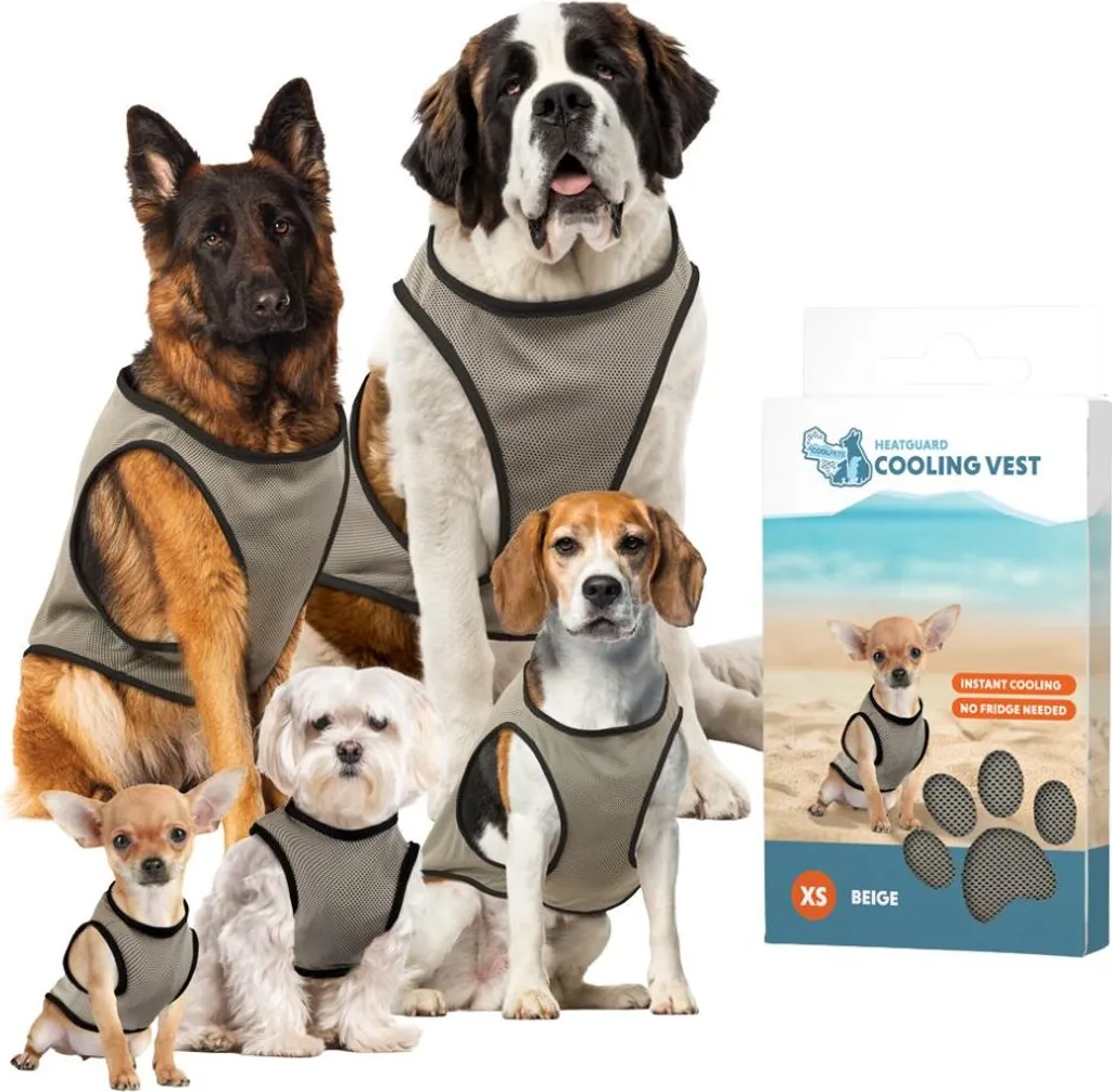 Coolpets Bandana Cooling Beige M | Protezione Colpo di Calore Cani - 2