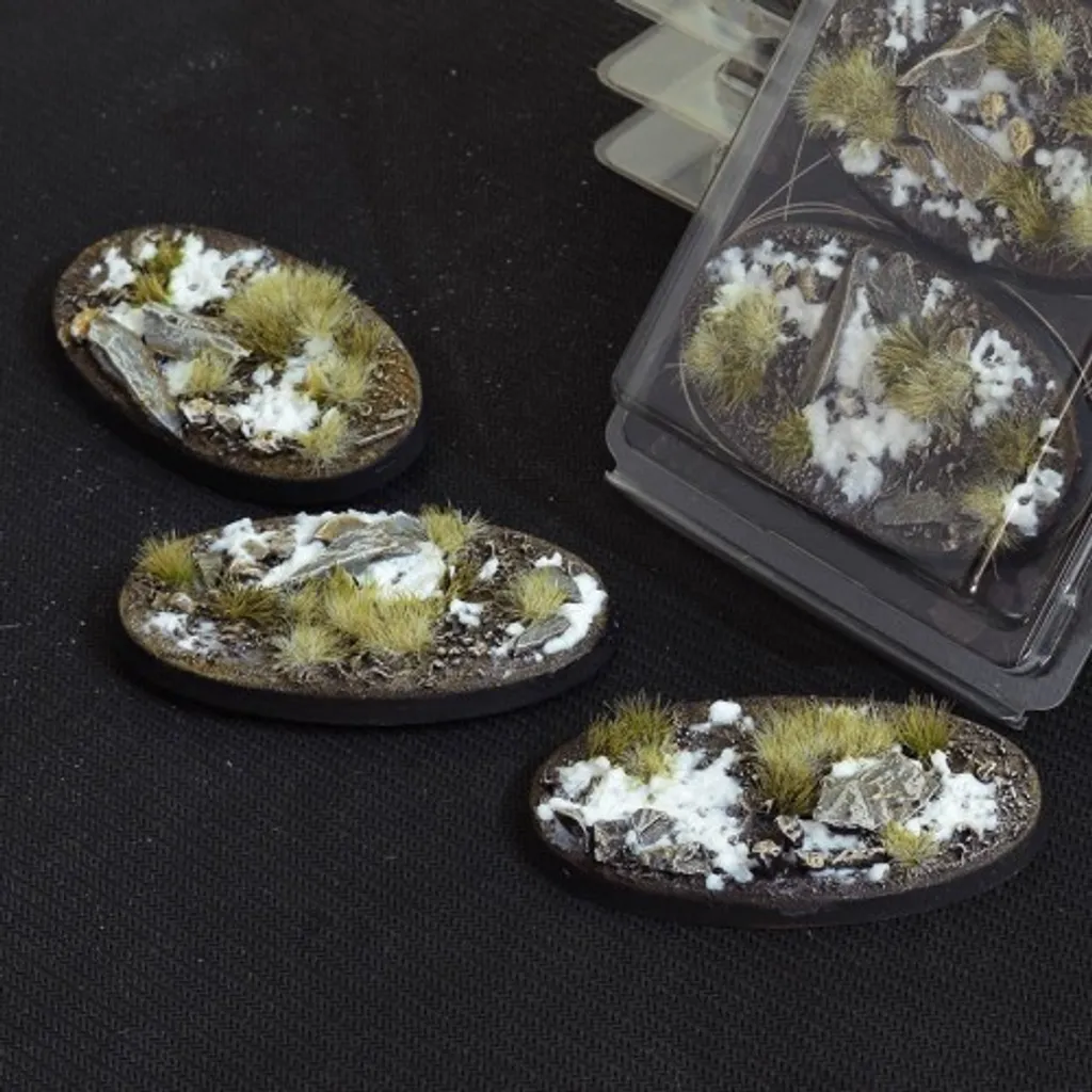 Socles pour Figurines 75mm Winter Bases Gamers Grass Décor Hivernal