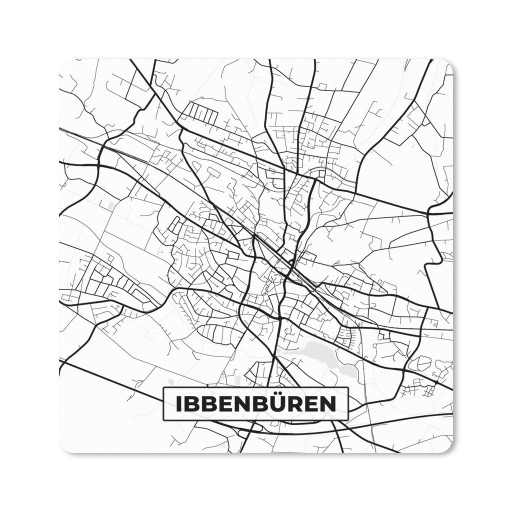MuchoWow Mauspad Mousepad Ibbenbüren - Karte - Stadtplan 30x30 cm - Mousepads - Maus Mat - Pad - Mausunterlage - Gaming