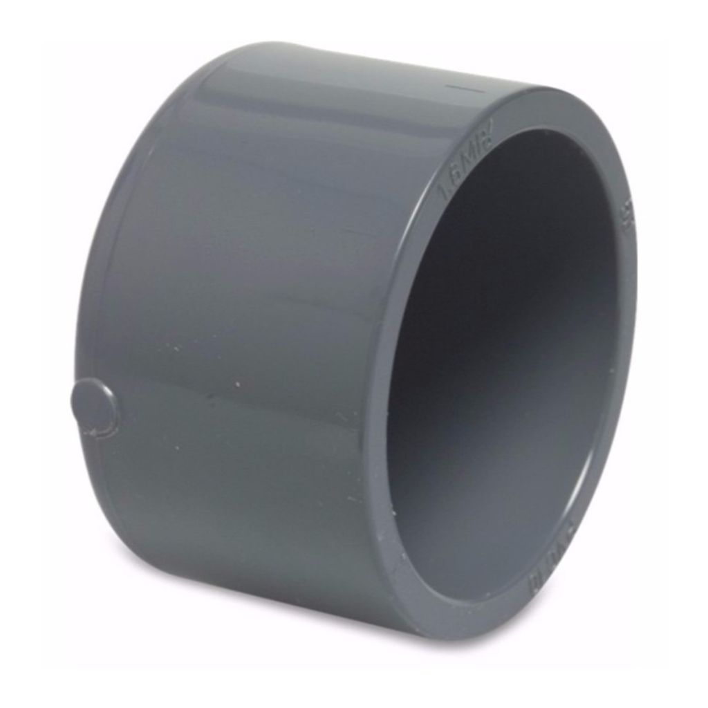 Mega Kappe PVC-U 125 mm Klebemuffe 16 bar, grau