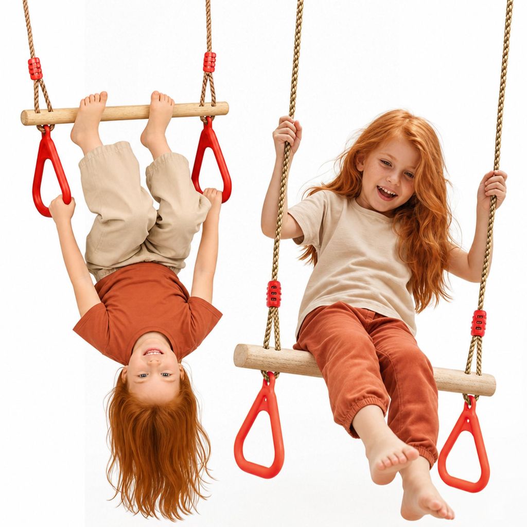 Goodevas Trapeze met Turnringen voor Kinderen, Houten Productafbeelding 