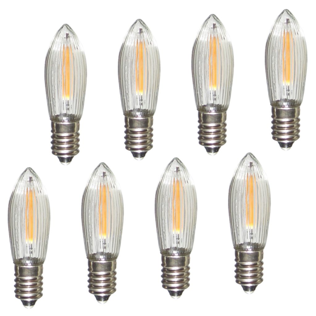 Erzgebirgslicht - AUSWAHL - 8 Stück LED Filament Topkerze Produktbild 