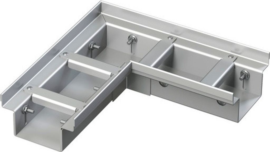 Alcadrain Eckige Entwässerungsrinne für Fassaden-und Terrassenentwässerung Edelstahl verstellbar 254,5 mm x 109 mm x 60/