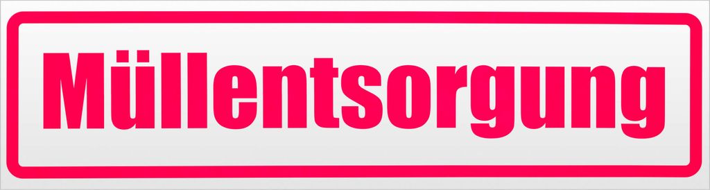 Kiwistar Müllentsorgung Magnetschild Schild magnetisch - 30cm Neonpink - Magnetfolie für Auto PKW Kfz